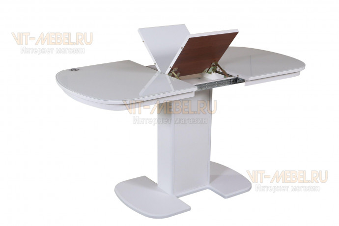 Обеденный стол Элегант, раздвижной, стекло Otivait, белый Обеденный стол Элегант, раздвижной, стекло Otivait, белый