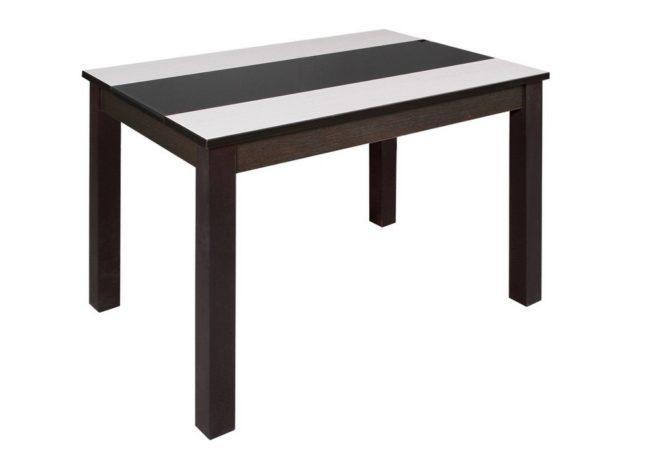 Обеденный стол Буони, поворотно-откидной, стекло, венге/ваниль