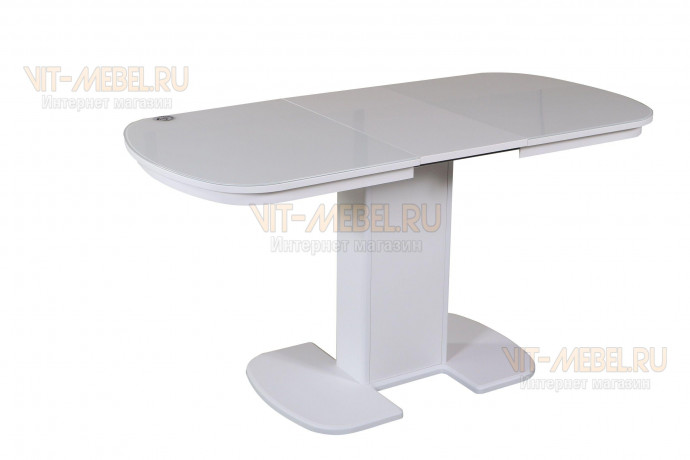 Обеденный стол Элегант, раздвижной, стекло Otivait, белый Обеденный стол Элегант, раздвижной, стекло Otivait, белый