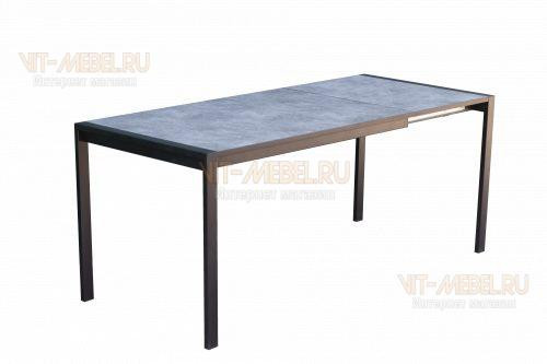 Обеденный стол Олимп, раздвижной, черный/бетон Обеденный стол Олимп, раздвижной, черный/бетон