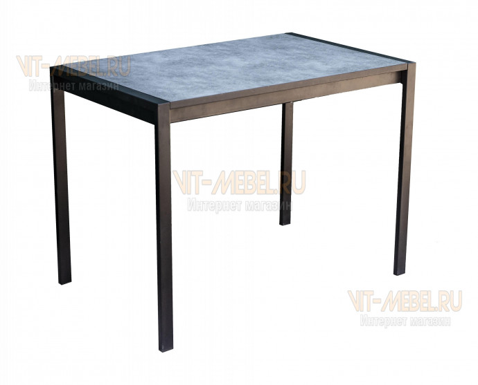 Обеденный стол Олимп, раздвижной, черный/бетон Обеденный стол Олимп, раздвижной, черный/бетон