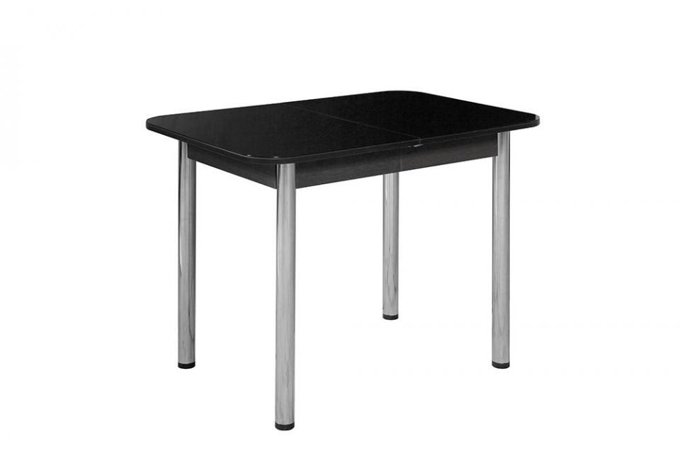 Обеденный стол Ритм, раздвижной, черный/стекло