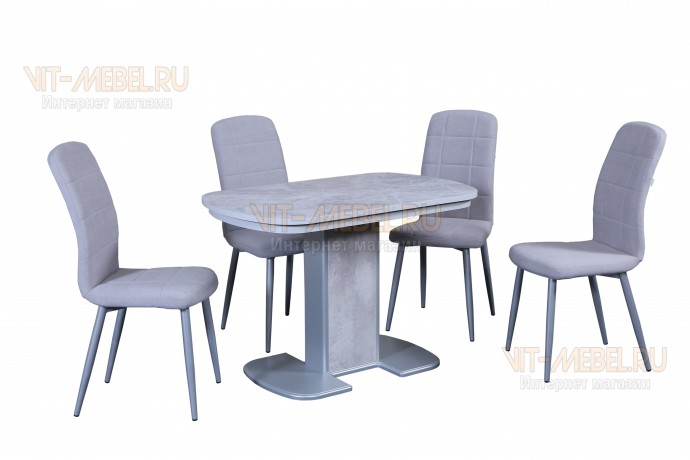 Раздвижной стол Элегант пластик (тасос/цемент) и стулья Престиж (RT-16/серый) Раздвижной стол Элегант пластик (тасос/цемент) и стулья Престиж (RT-16/серый)