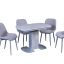 Раздвижной стол Элегант пластик (тасос/цемент) и стулья Лорд (RT-16/серый)
