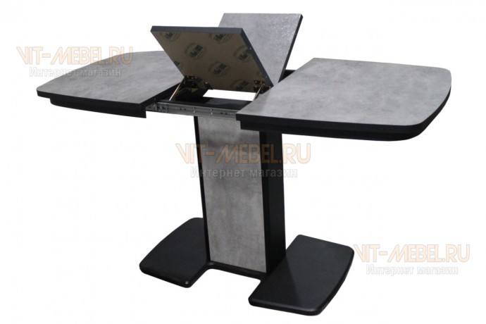 Обеденный стол Элегант-М раздвижной Цемент/Черный Обеденный стол Элегант-М раздвижной Цемент/Черный