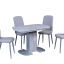 Раздвижной стол Элегант пластик (тасос/цемент) и стулья Престиж (RT-16/серый)