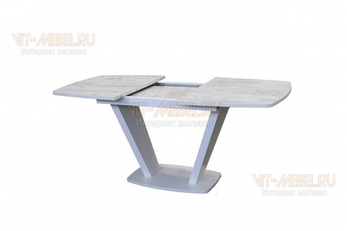 Обеденный стол Вегас, раздвижной, пластик, белый/сосна монрепо Обеденный стол Вегас, раздвижной, пластик, белый/сосна монрепо