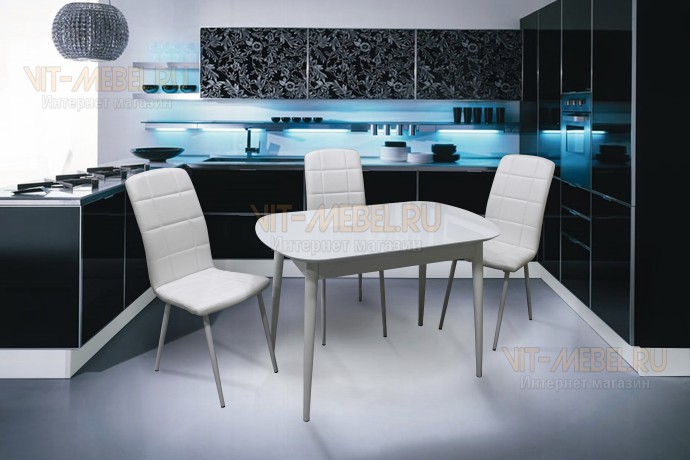 Обеденная группа Премиум, стулья Престиж, белый Обеденная группа Премиум, стулья Престиж, белый