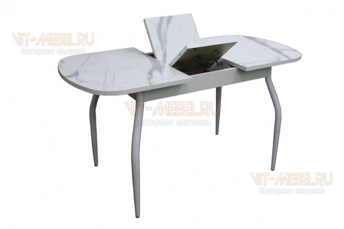 Обеденный раздвижной стол Лидер Статуарио Венато/Белый Обеденный раздвижной стол Лидер Статуарио Венато/Белый