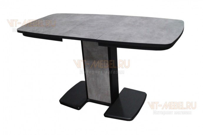 Обеденный стол Элегант-М раздвижной Цемент/Черный Обеденный стол Элегант-М раздвижной Цемент/Черный