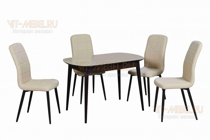 Обеденная группа Премиум, стулья Престиж, венге/бежевый Обеденная группа Премиум, стулья Престиж, венге/бежевый