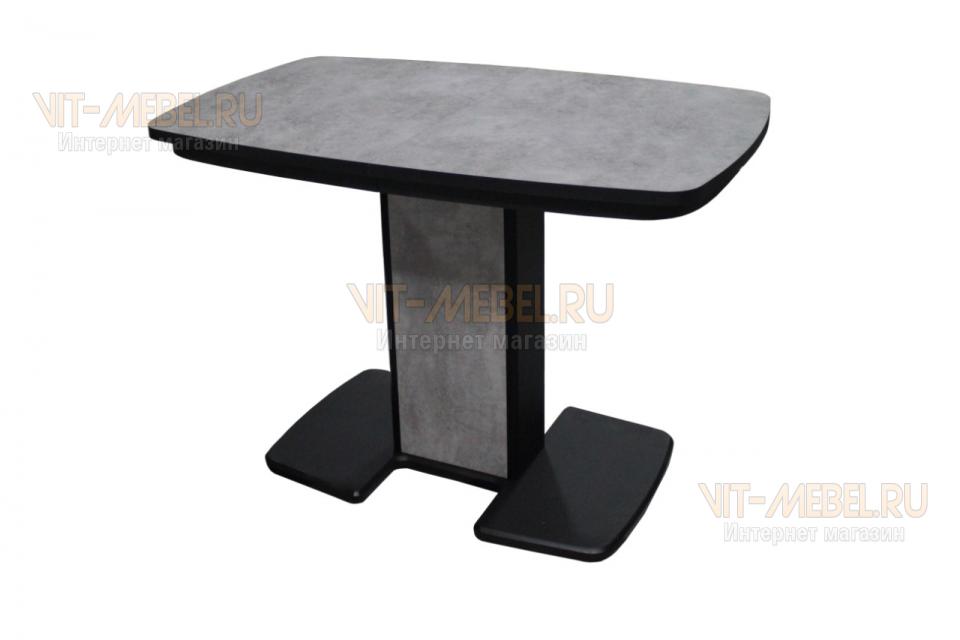 Обеденный стол Элегант-М раздвижной Цемент/Черный