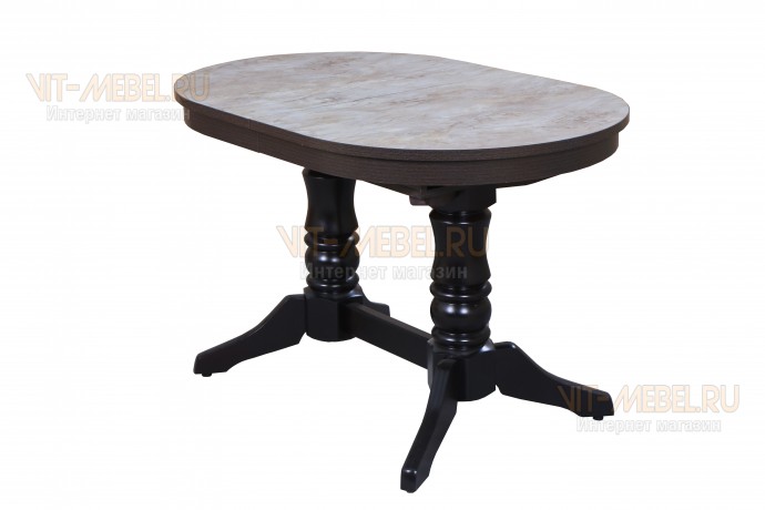 Обеденный стол Фрегат, раздвижной, венге/вельдский сланец Обеденный стол Фрегат, раздвижной, венге/вельдский сланец