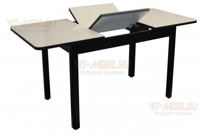 Стол Гранд-С стекло(песоч./черн.) Стол Гранд-С стекло(песоч./черн.)