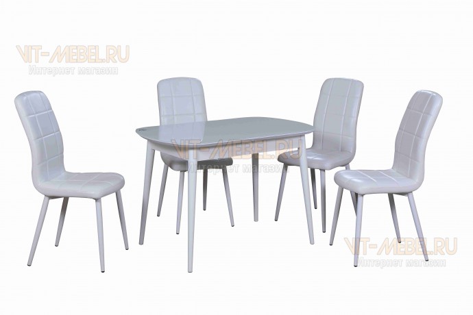Обеденная группа Премиум, стулья Престиж, белый Обеденная группа Премиум, стулья Престиж, белый