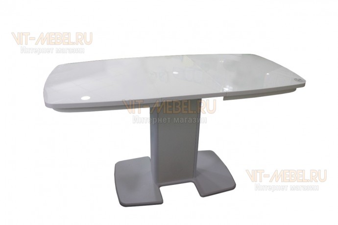 Обеденный раздвижной стол Элегант-М стекло(Белый) Обеденный раздвижной стол Элегант-М стекло(Белый)