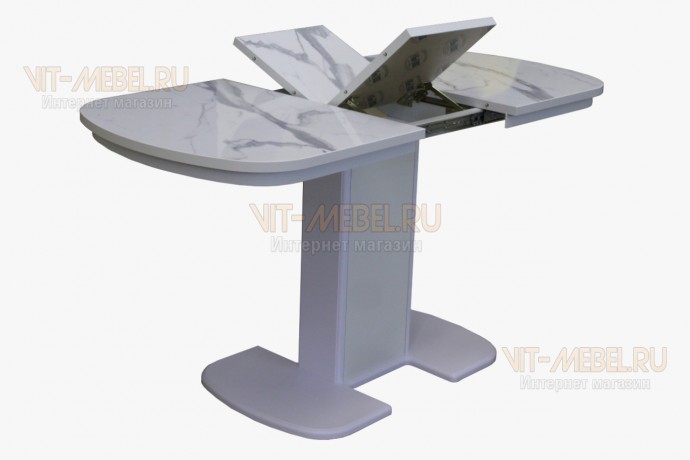 Обеденный стол Элегант раздвижной Статуарио Венато/Белый Обеденный стол Элегант раздвижной Статуарио Венато/Белый