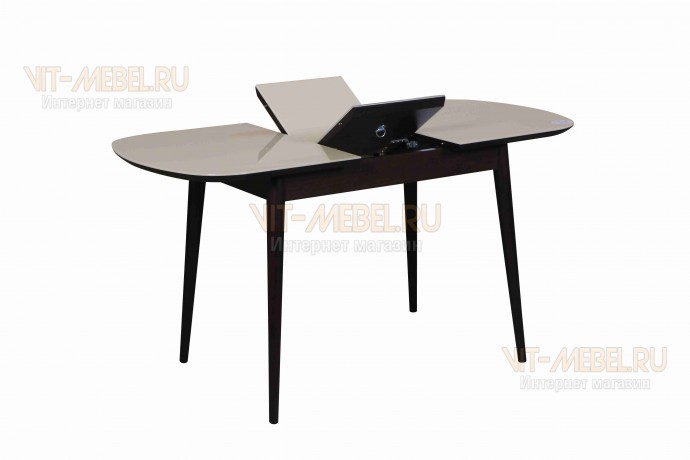 Обеденная группа Премиум, стулья Лея 2 с простежкой, венге/бежевый Обеденная группа Премиум, стулья Лея 2 с простежкой, венге/бежевый