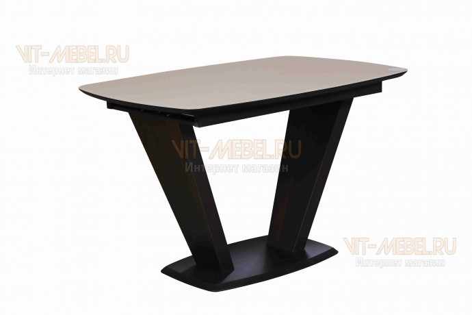 Обеденная группа Вегас со стеклом, стулья Лея 2 с простежкой, венге/бежевый Обеденная группа Вегас со стеклом, стулья Лея 2 с простежкой, венге/бежевый